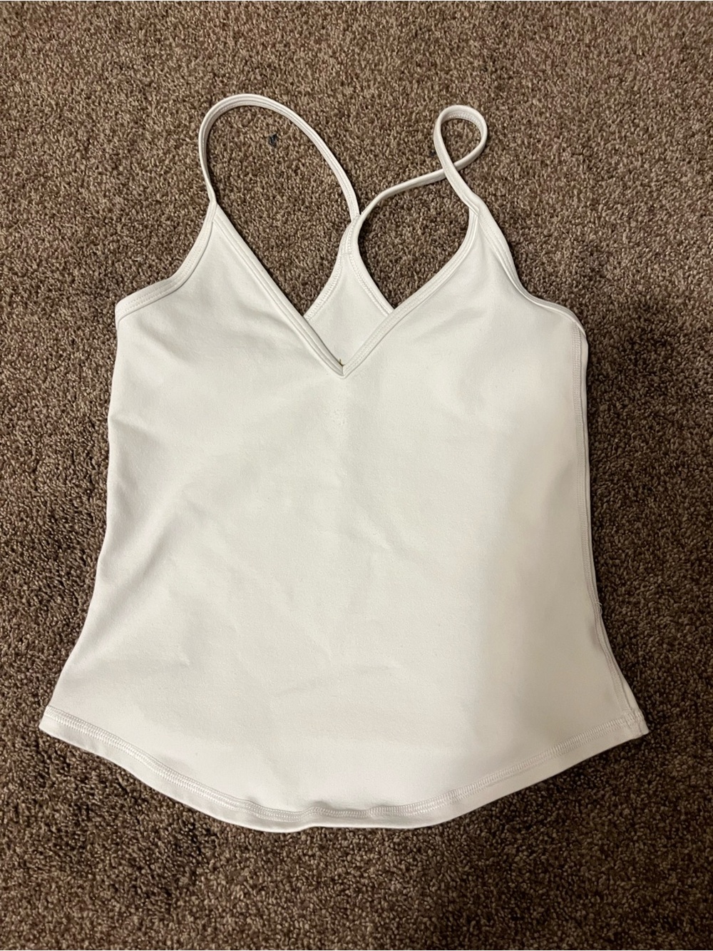 Aritzia Cream V-Neck Spaghetti Strap Tank